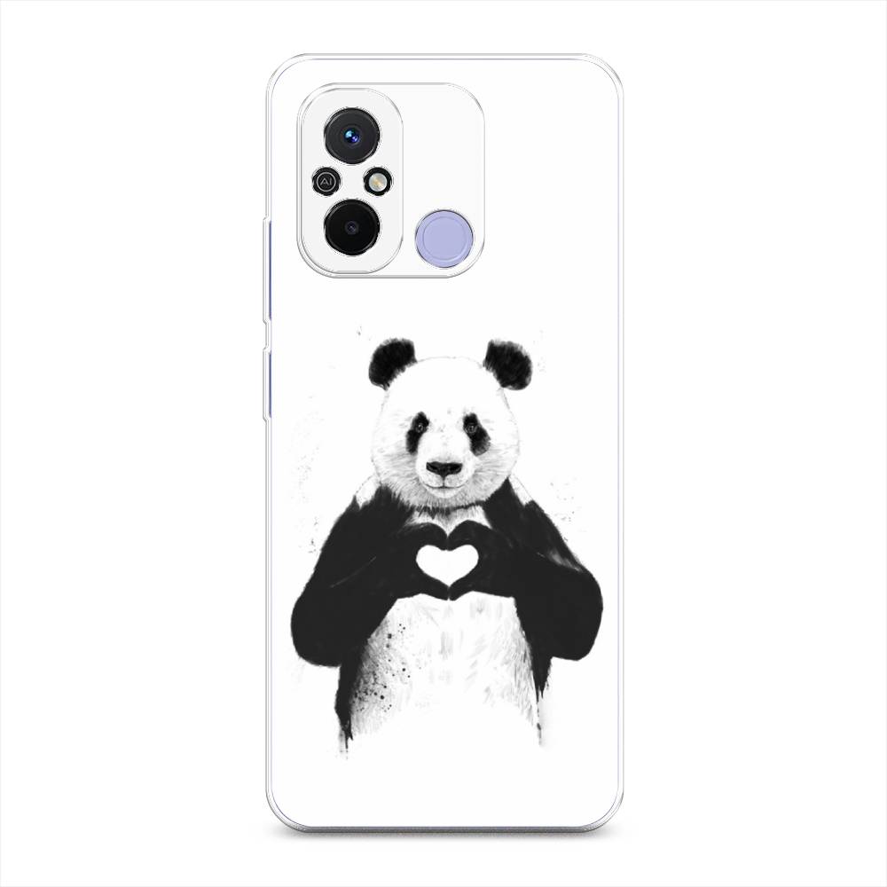 

Чехол Awog на Redmi 12C "Панда love", Серебристый, 317550-10