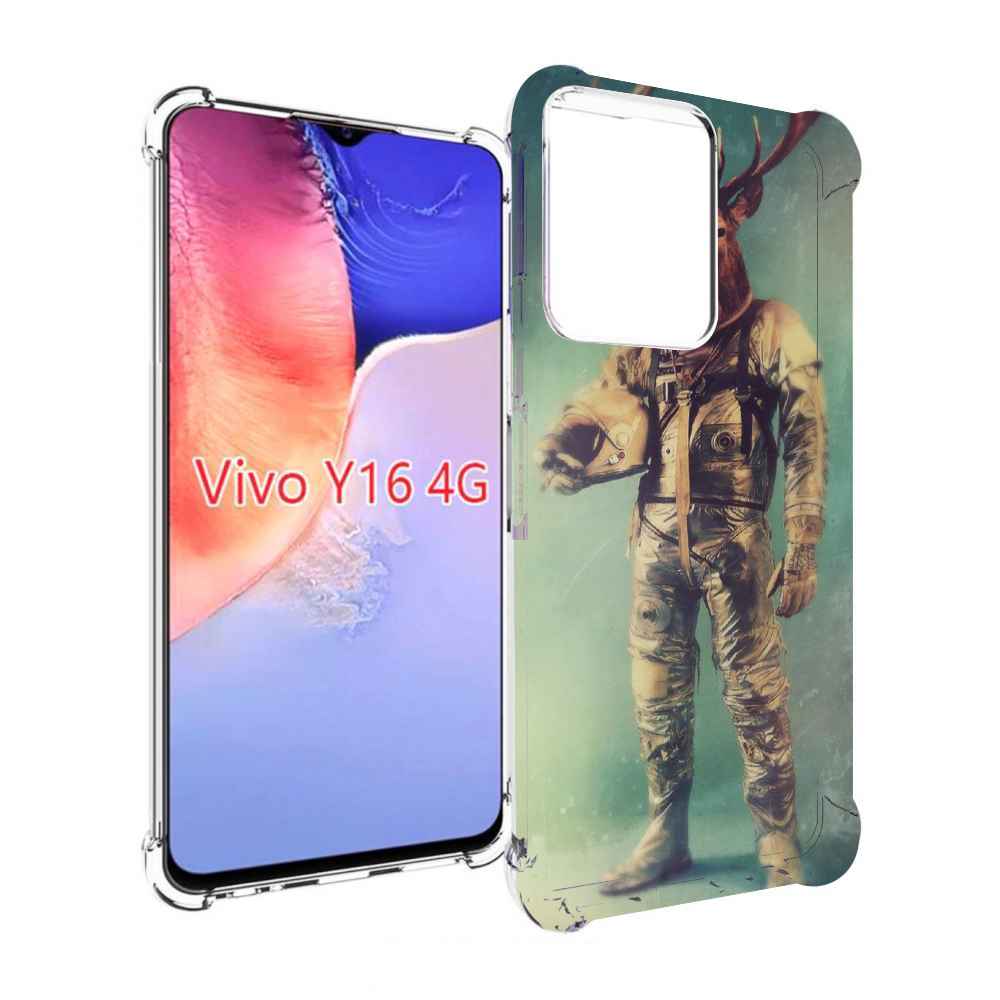 

Чехол MyPads лось космонавт для Vivo Y16 4G/ Vivo Y02S, Прозрачный, Tocco