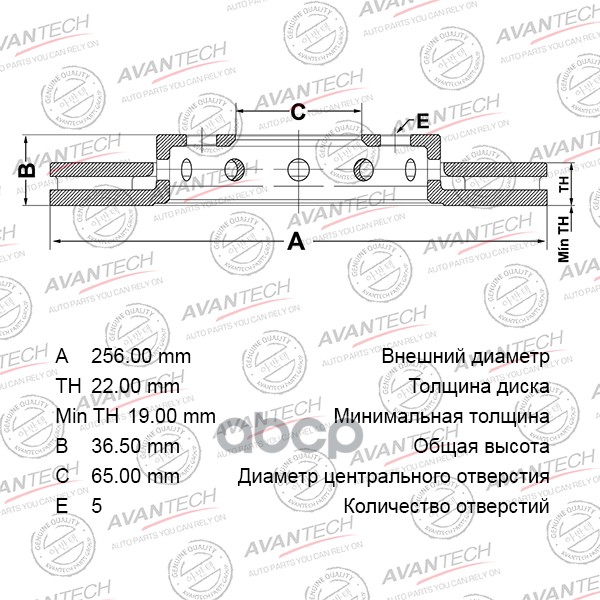 

Диск Тормозной AVANTECH арт. BR2801S