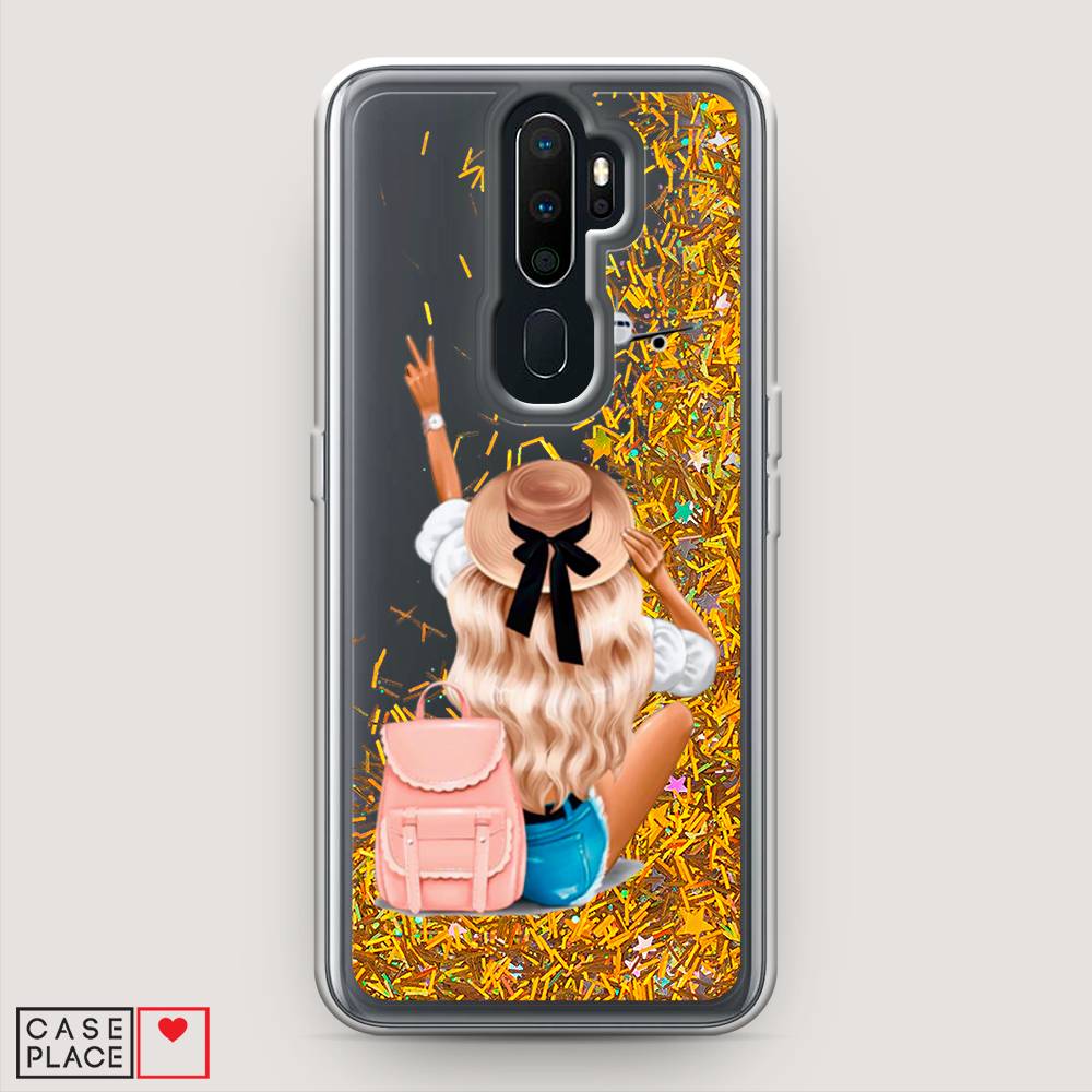 

Жидкий чехол с блестками "Автостопом самолетом" на Oppo A9 (2020), 251990-1