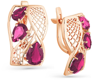 

Серьги женские из золота Magic Stones 02-2-272-1600-010, корунд, 02-2-272-1600-010