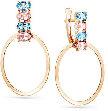 

Серьги женские из золота Magic Stones 02-2-673-2200-010, топаз/морганит, 02-2-673-2200-010