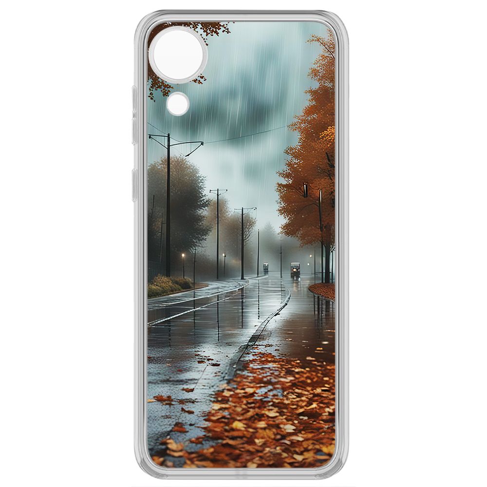 

Чехол-накладка Krutoff Clear Case Осенний дождь для Samsung Galaxy A03 Core (A032), Прозрачный