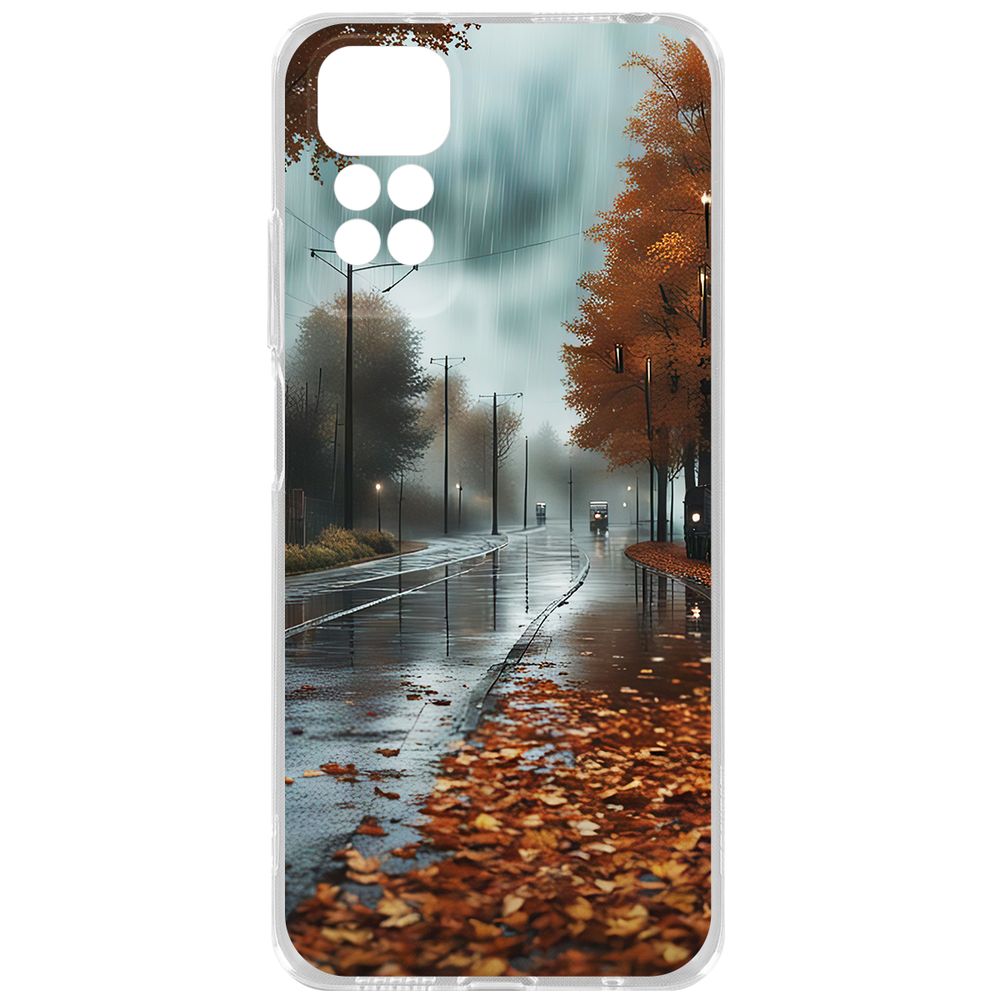 

Чехол-накладка Krutoff Clear Case Осенний дождь для Poco M4 Pro, Прозрачный