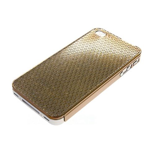 

Накладка металлическая Цветы для iPhone 4/4S, золото, Золотистый