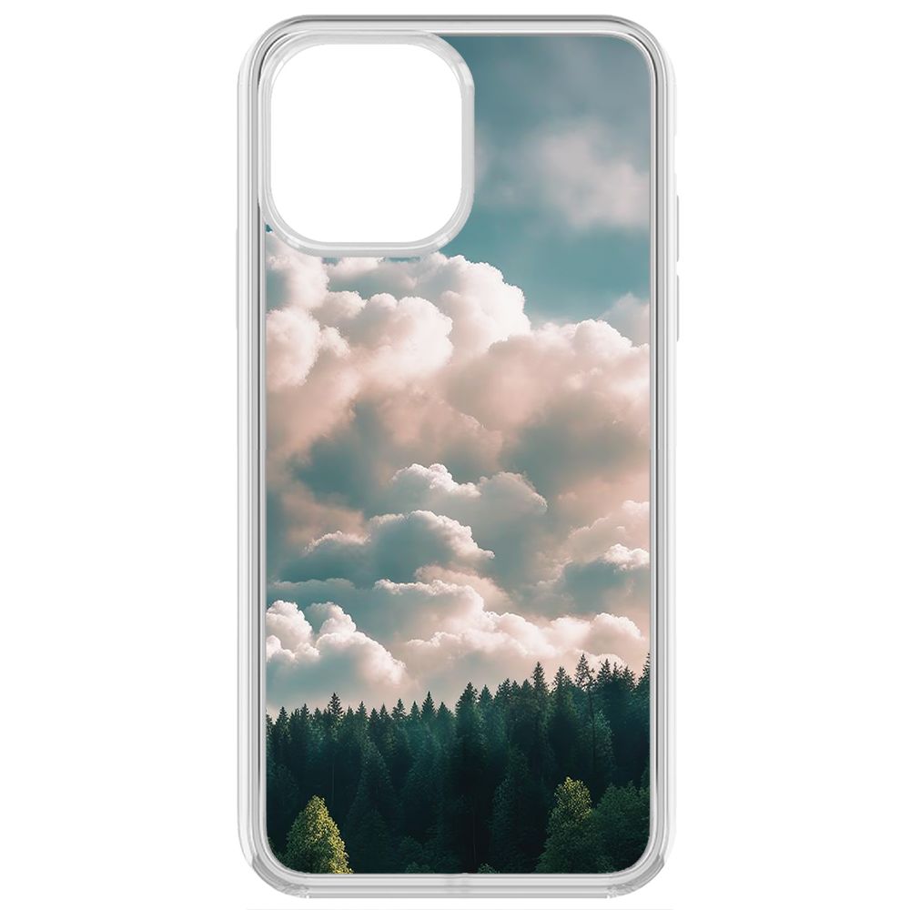 

Чехол-накладка Krutoff Clear Case Облачно для iPhone 13 Pro Max, Прозрачный