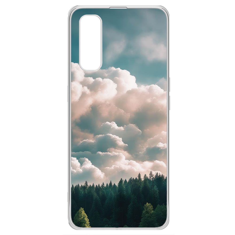 

Чехол-накладка Krutoff Clear Case Облачно для Oppo Find X2, Прозрачный