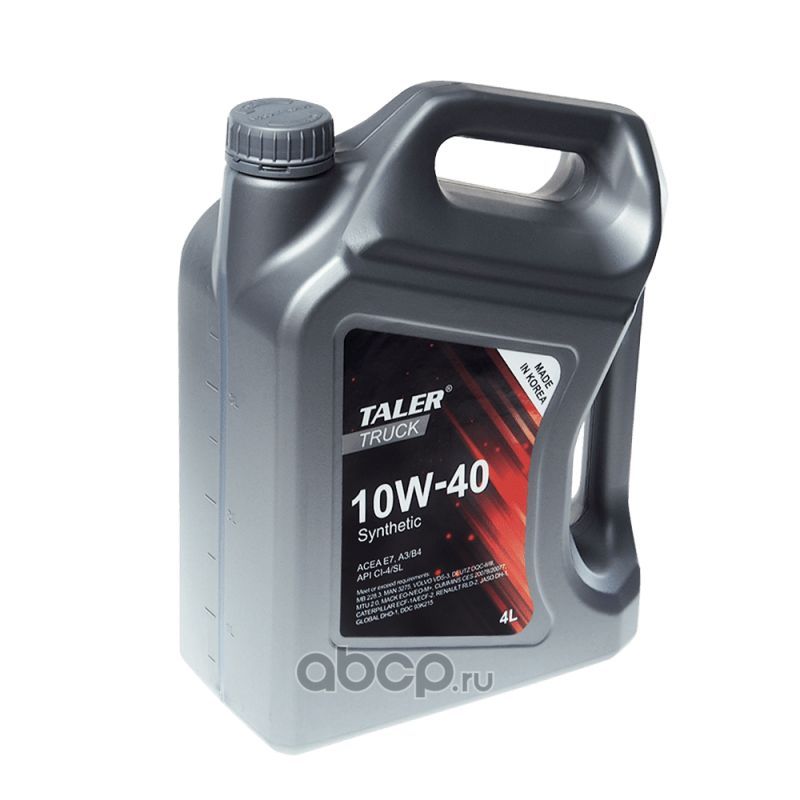 Моторное масло TALER синтетическое 700419 TRUCK E-7 E-4 E-4 10W40 4л