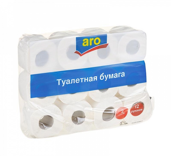 Туалетная бумага Аro 12 шт бумага туалетная для диспенсера 2 сл officeclean premium t2 мини рулон белая 200м 12шт