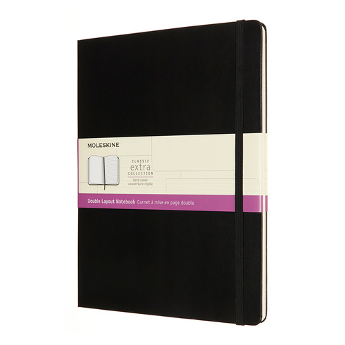 

Блокнот Moleskine Classic Double 192стр линейка/без разлиновки твердая обл черн nb413hbk