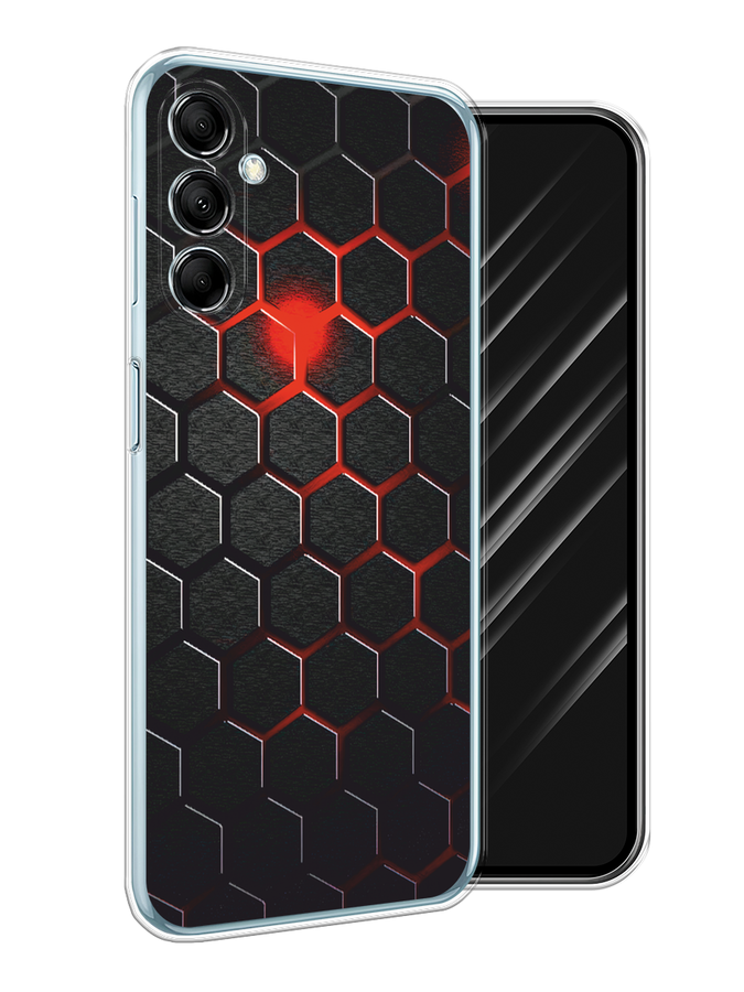 

Чехол Awog на Samsung Galaxy M14 5G "Фон соты красные", Красный;черный, 2108150-1