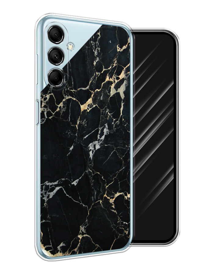 

Чехол Awog на Samsung Galaxy M14 5G "Черный мрамор уголок", Черный;золотистый, 2108150-1