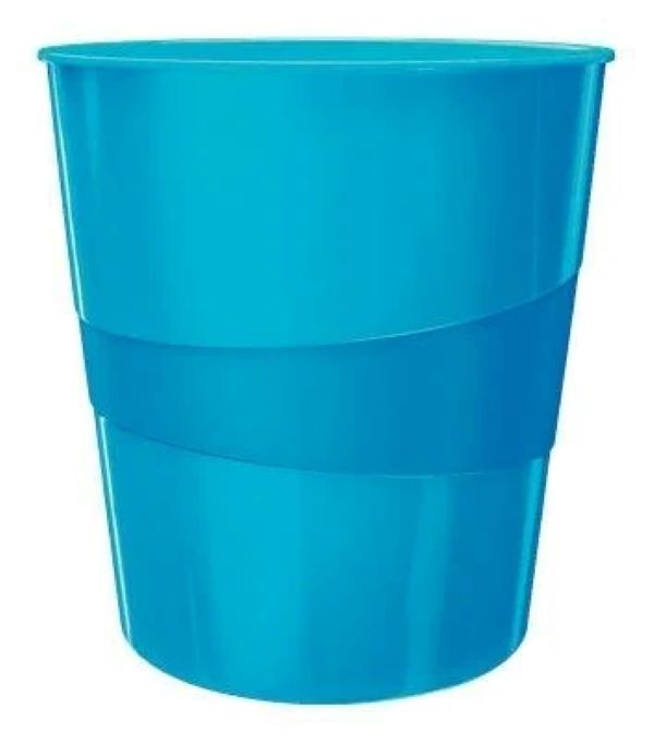 Корзина для бумаг Leitz WOW, 15л, пластик, круглая, синий 52781036