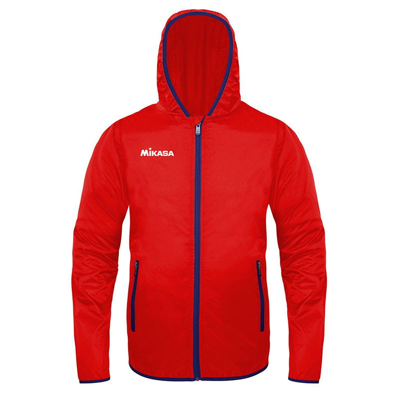Унисекс куртка-ветровка MIKASA MT911-0620-M, размер M, 100% нейлоновая, красного цвета.