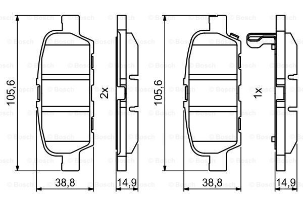 

Тормозные колодки Bosch дисковые 986494857