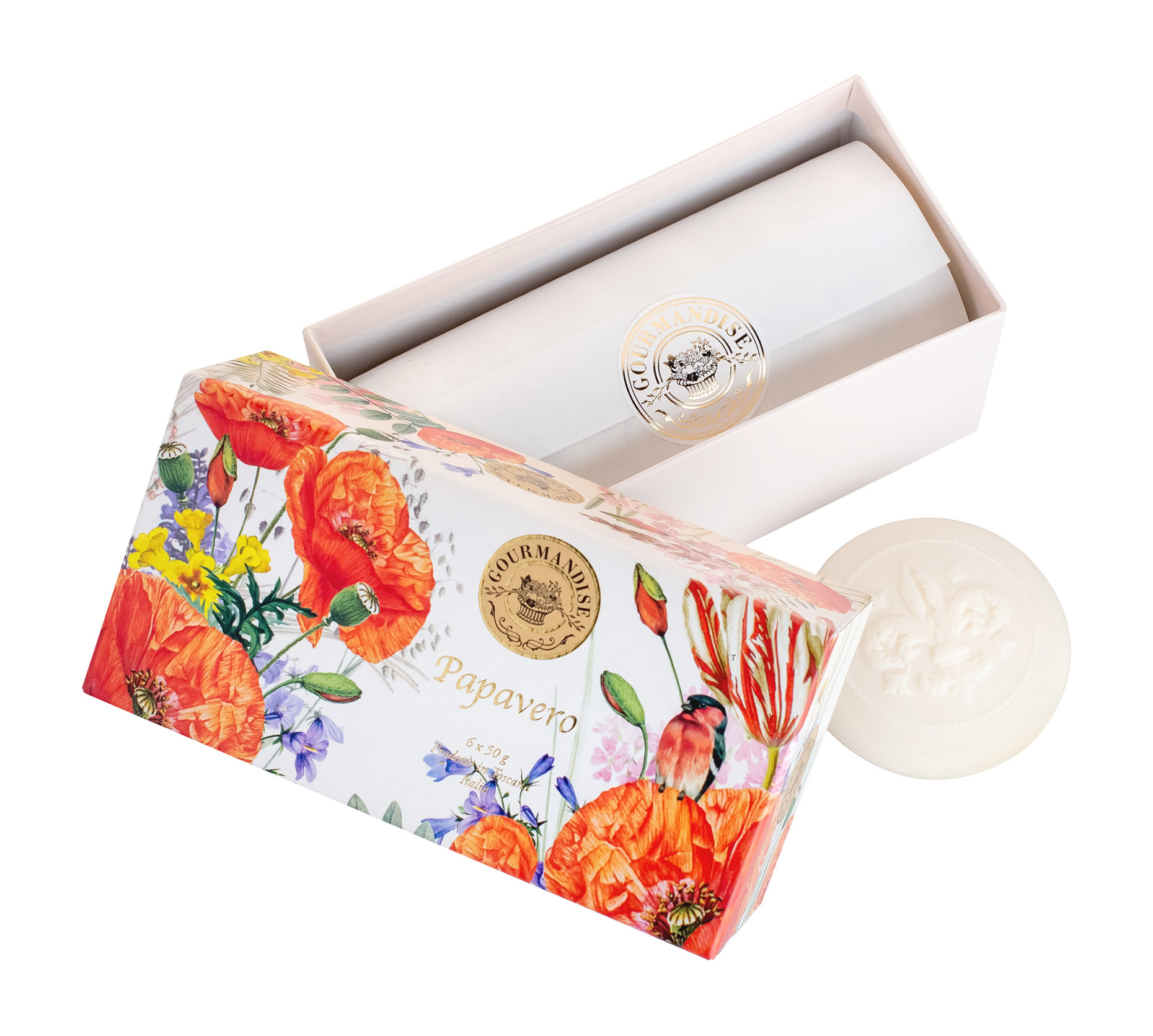 

Мыло Gourmandise Savon Parfume Papavero Set 6*50гр