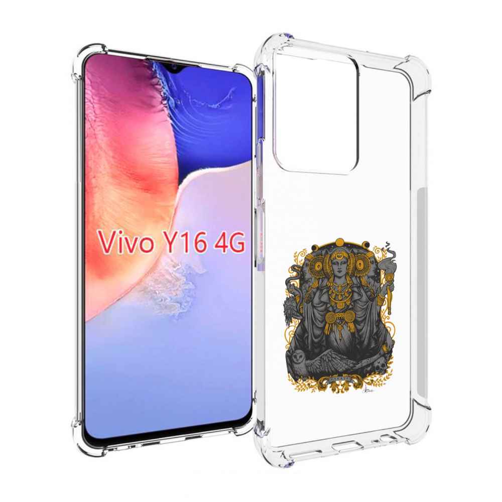 

Чехол MyPads божество с золотыми элементами для Vivo Y16 4G/ Vivo Y02S, Прозрачный, Tocco