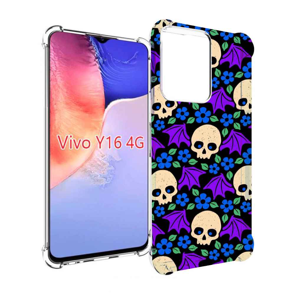 

Чехол MyPads крылатые черепа для Vivo Y16 4G/ Vivo Y02S, Прозрачный, Tocco