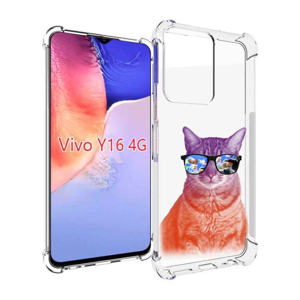 

Чехол MyPads крутой кот-2 для Vivo Y16 4G/ Vivo Y02S, Прозрачный, Tocco