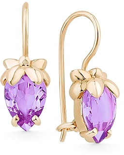 

Серьги женские из золота Magic Stones 09-1-038-0200-010, аметист, 09-1-038-0200-010