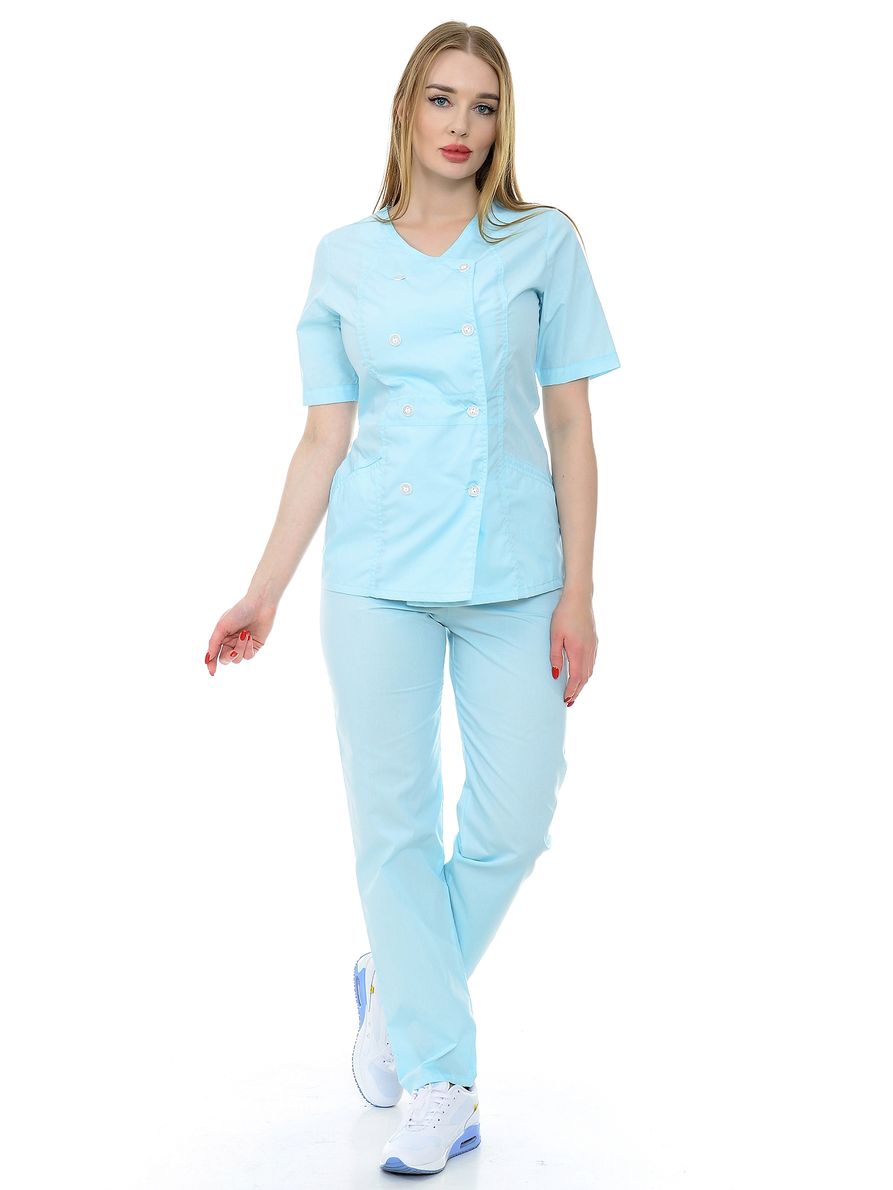 фото Костюм медицинский женский medicalwear домино 121.1.4 голубой 46 ru