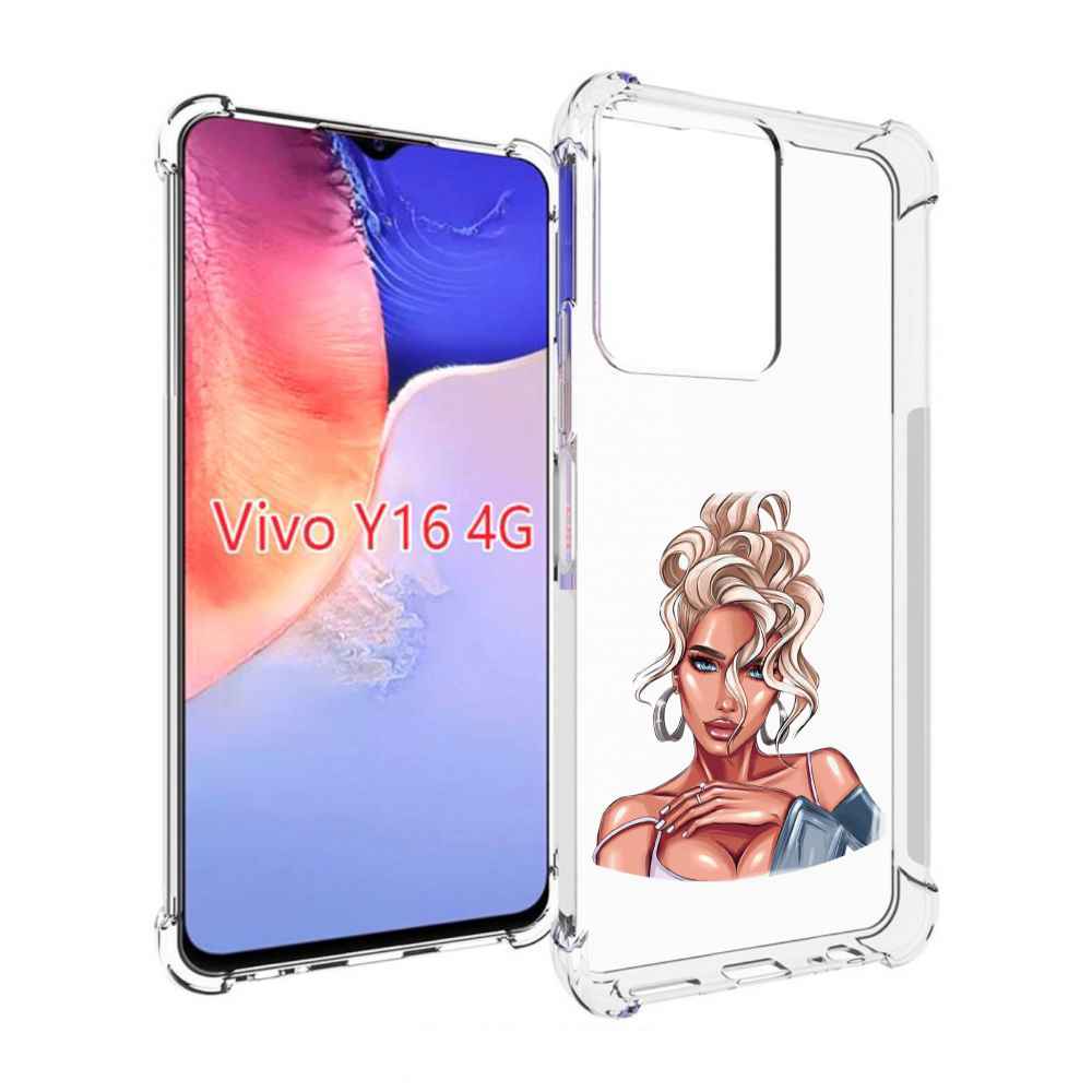 

Чехол MyPads красивая-блондинка женский для Vivo Y16 4G/ Vivo Y02S, Прозрачный, Tocco