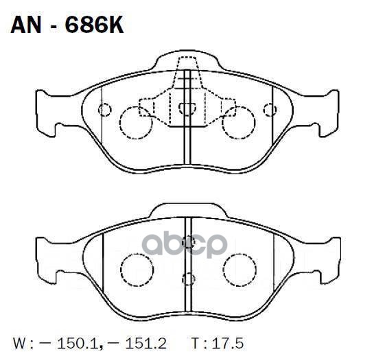 

Тормозные колодки Akebono дисковые AN686K