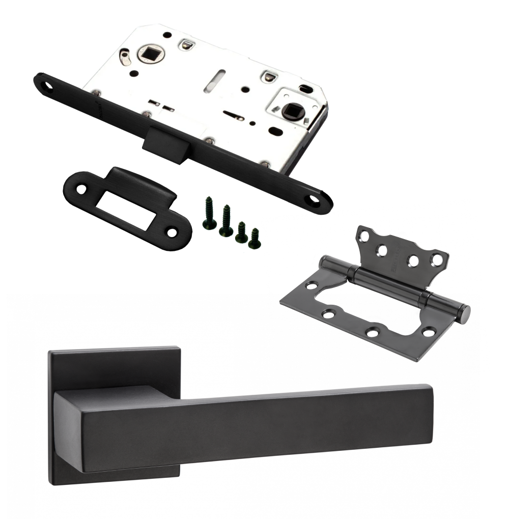 

Комплект для межкомнатной двери PAULINIDOR ручки 540-03slim96PL2SBL, Черный