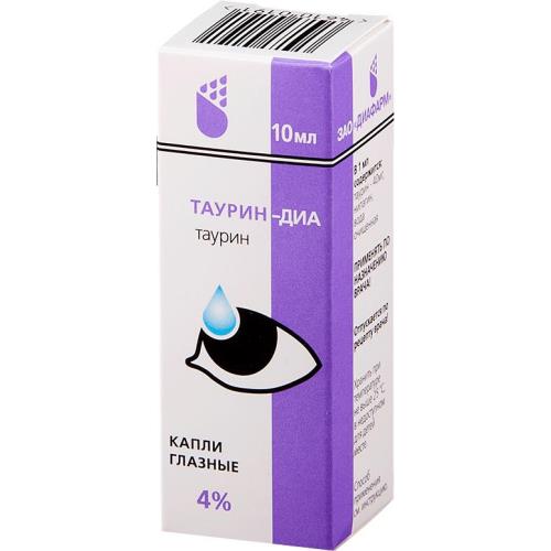 Таурин-диа капли глазные 4% 10мл