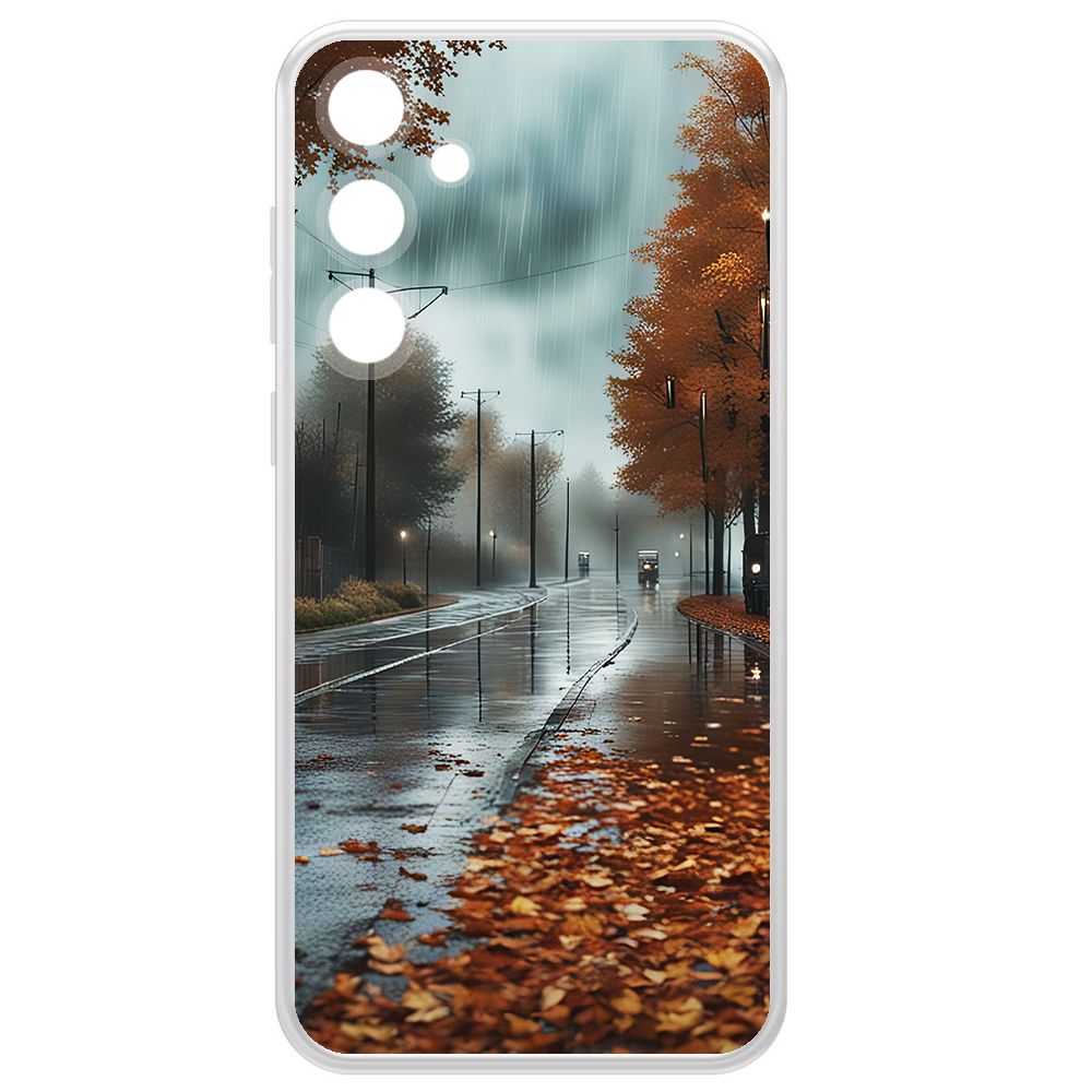

Чехол-накладка Krutoff Clear Case Осенний дождь для Samsung Galaxy A55 5G (A556), Прозрачный