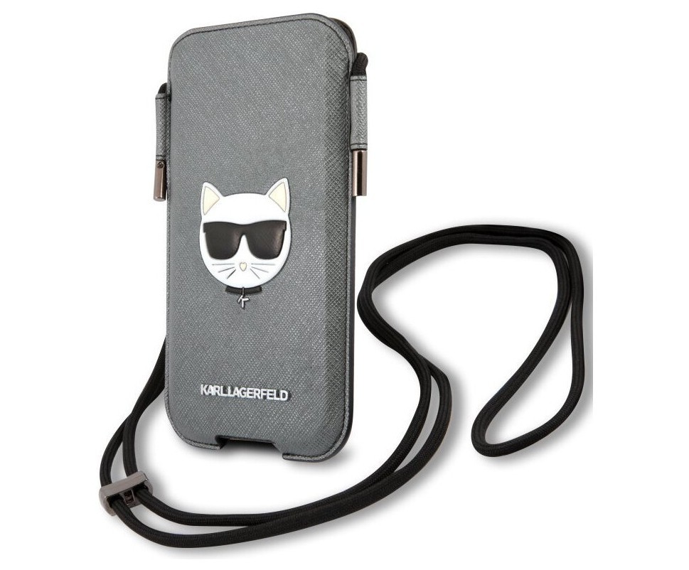 фото Чехол cg mobile karl lagerfeld pouch pu saffiano choupette, серебристый