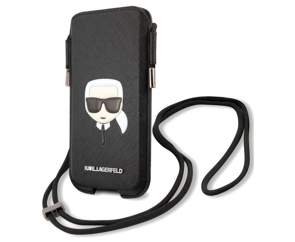 фото Чехол cg mobile karl lagerfeld pouch pu saffiano karl head, черный