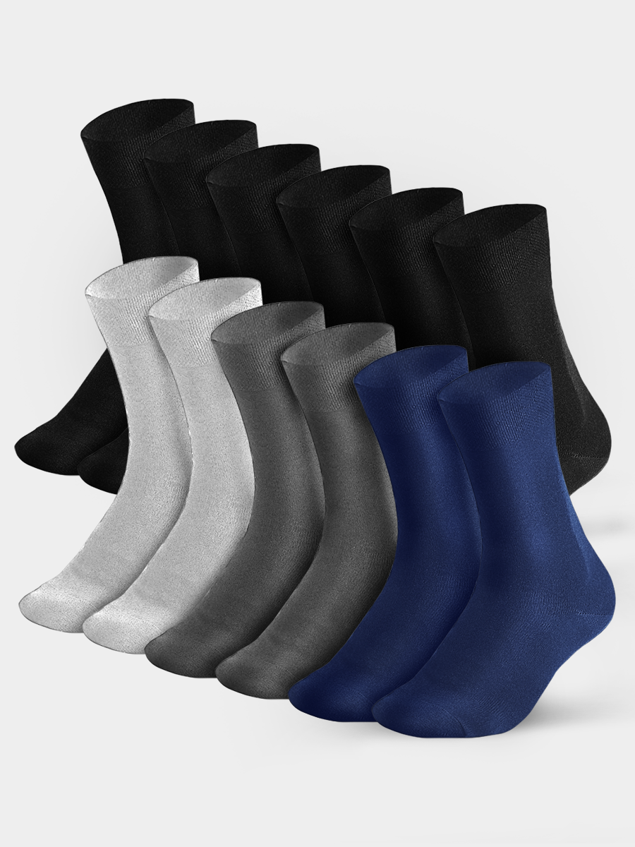 Подарочный набор носков мужских LEORA 201431373 черных 42-44 RU, 12 пар