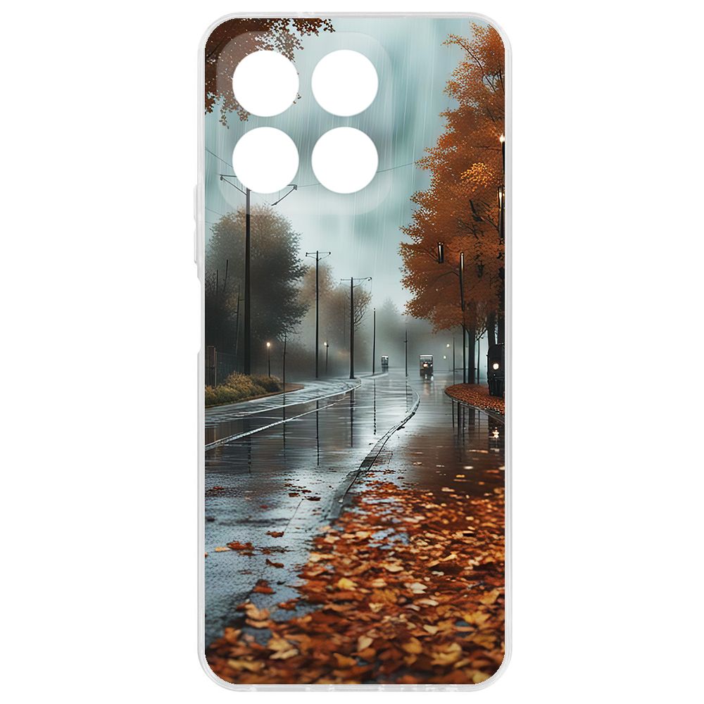 

Чехол-накладка Krutoff Clear Case Осенний дождь для Honor X8b, Прозрачный