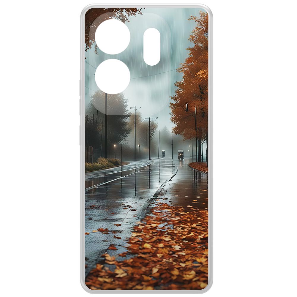 

Чехол-накладка Krutoff Clear Case Осенний дождь для Infinix Zero 30 4G, Прозрачный