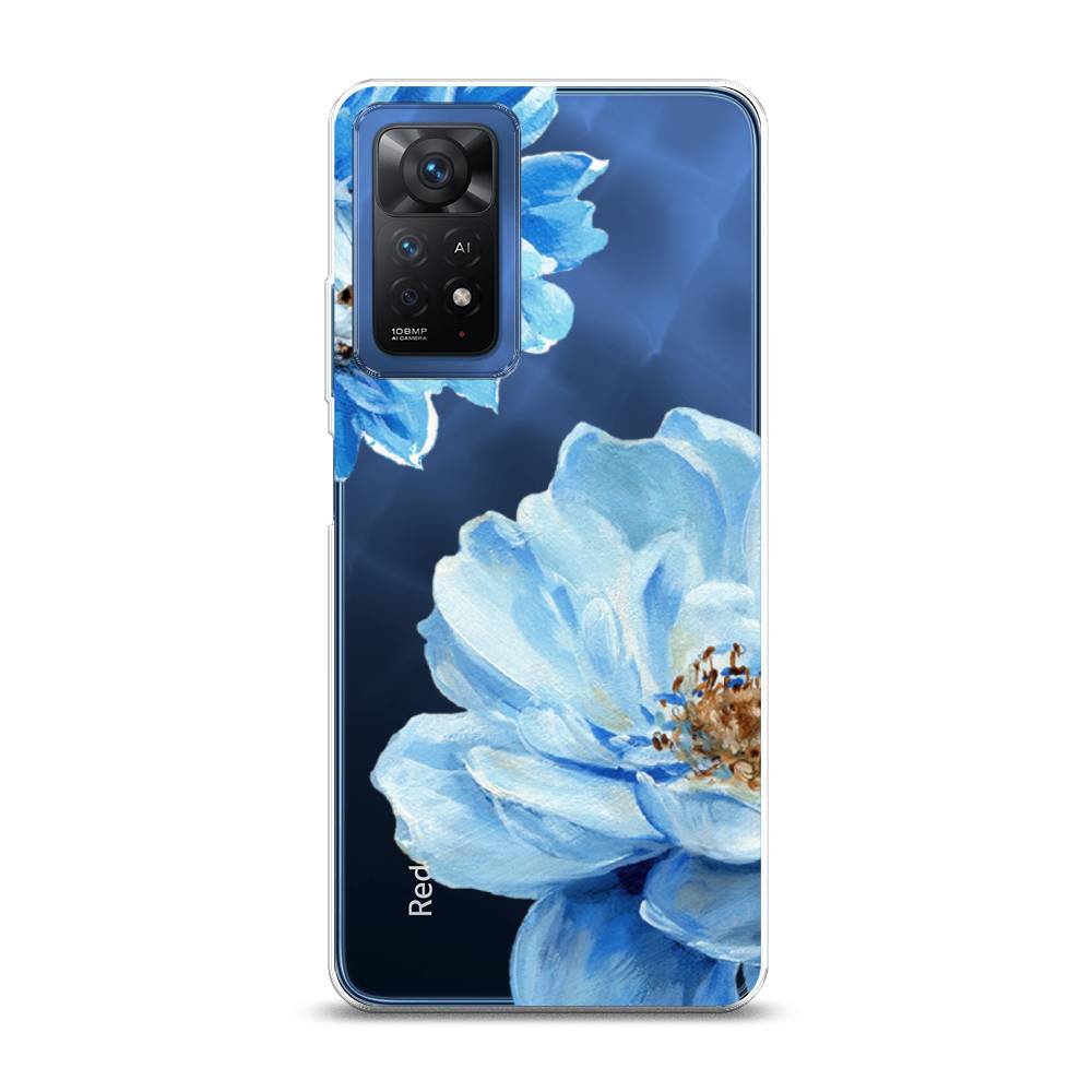 фото Силиконовый чехол "голубые клематисы" на xiaomi redmi note 11 pro awog