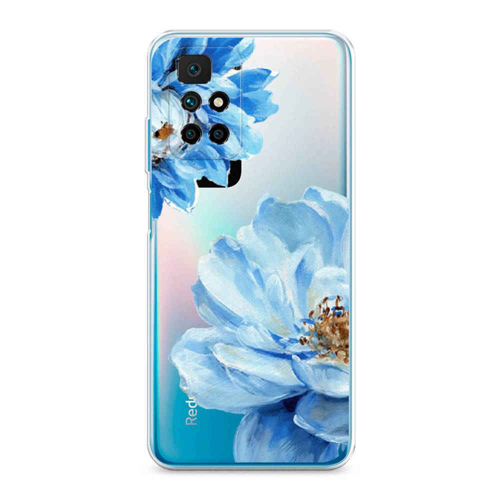 фото Силиконовый чехол "голубые клематисы" на xiaomi redmi note 11 4g china awog