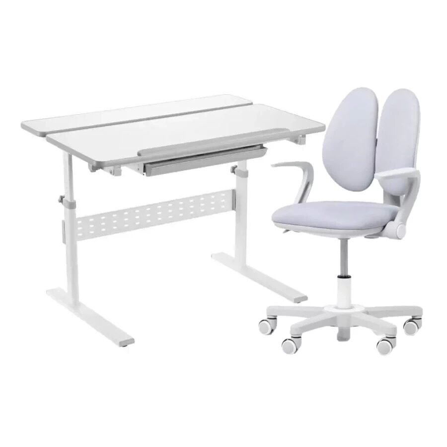 

Комплект FunDesk парта Colore Grey + кресло Mente Grey 515818222547, Серый