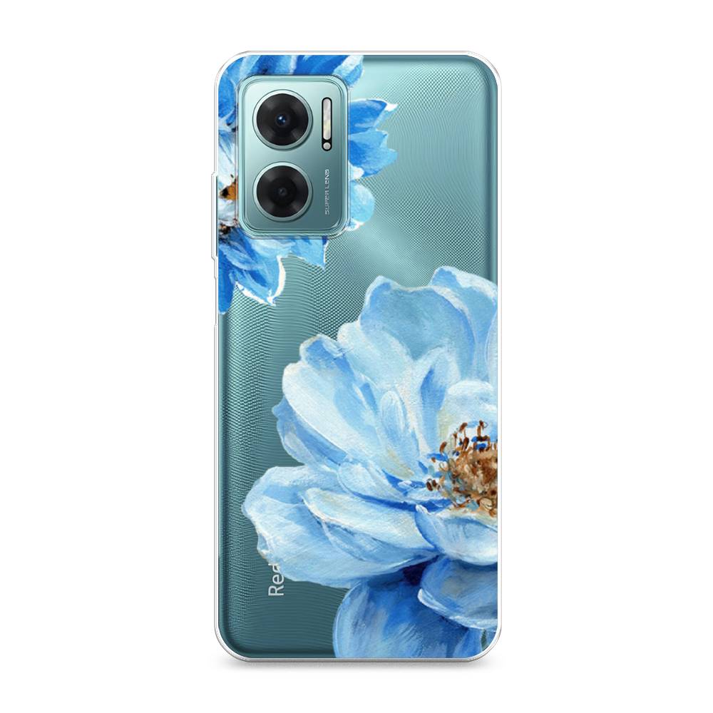 фото Силиконовый чехол "голубые клематисы" на xiaomi redmi 10 5g awog