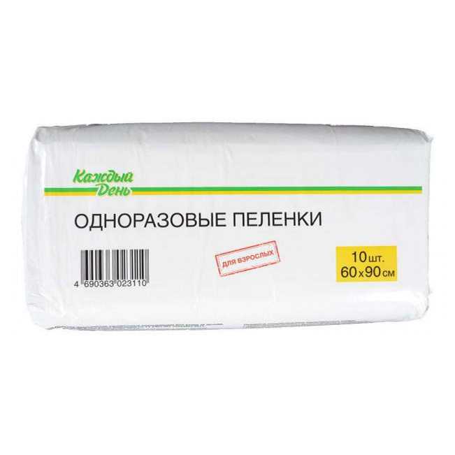 Пеленки для взрослых Каждый день одноразовые 60х90 см 10 шт.