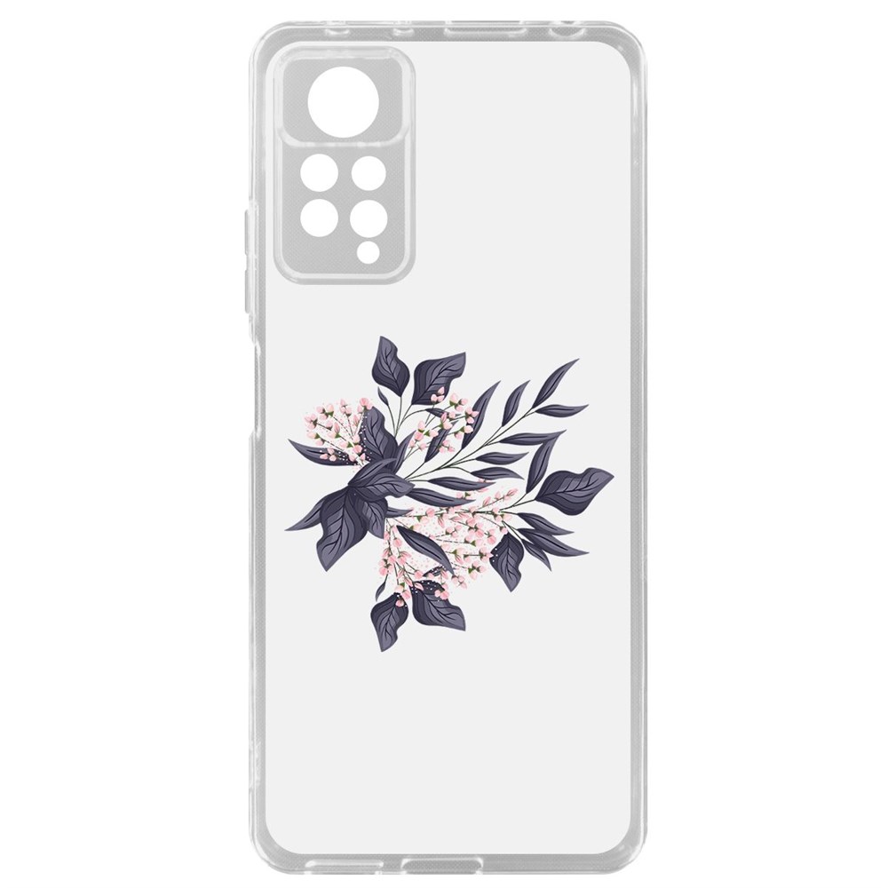 Чехол-накладка Krutoff Clear Case Розовые бутоны для Xiaomi Redmi Note 11 Pro