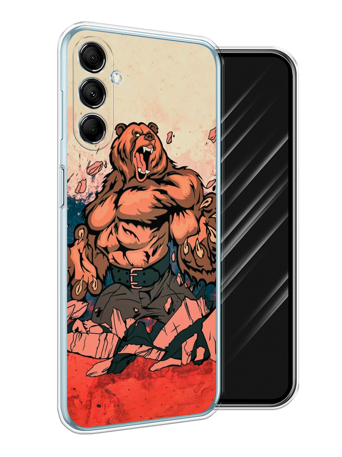 

Чехол Awog на Samsung Galaxy M14 5G "Медведь с флагом РФ", Коричневый;синий;красный, 2108150-1