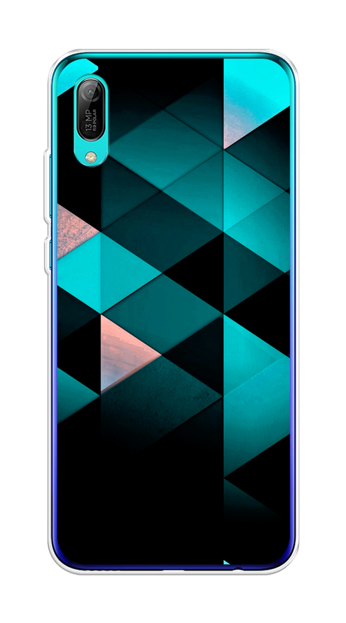 

Чехол Awog на Huawei Y6 Pro (Prime) 2019 "Геометрия 16", Голубой;черный, 68150-3