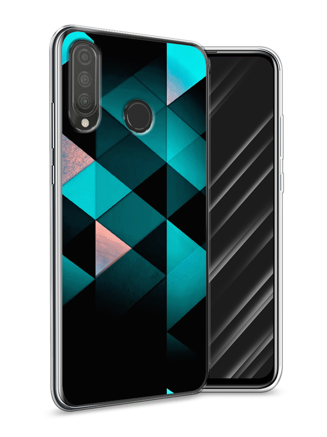 

Чехол Awog на Huawei P30 Lite "Геометрия 16", Голубой;черный, 67950-3