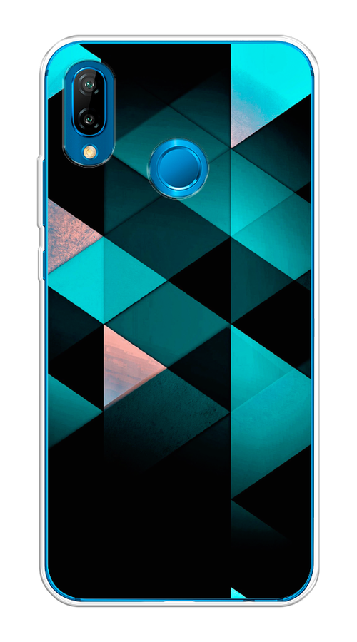 

Чехол Awog на Huawei P20 Lite "Геометрия 16", Голубой;черный, 64450-3