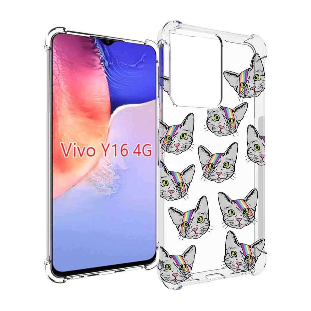 

Чехол MyPads кот-с-молнией-на-лбу для Vivo Y16 4G/ Vivo Y02S, Прозрачный, Tocco