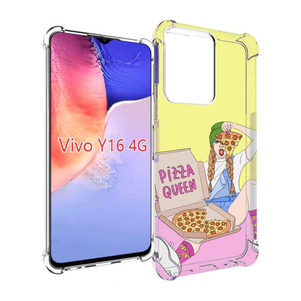 

Чехол MyPads королева-пиццы женский для Vivo Y16 4G/ Vivo Y02S, Прозрачный, Tocco