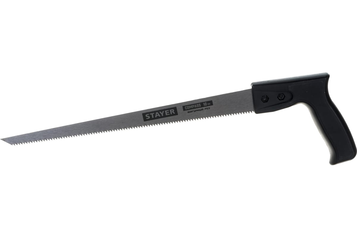 Ножовка выкружная (пила) Compass 300 мм, 10 TPI, с острием для просверливания, закаленный