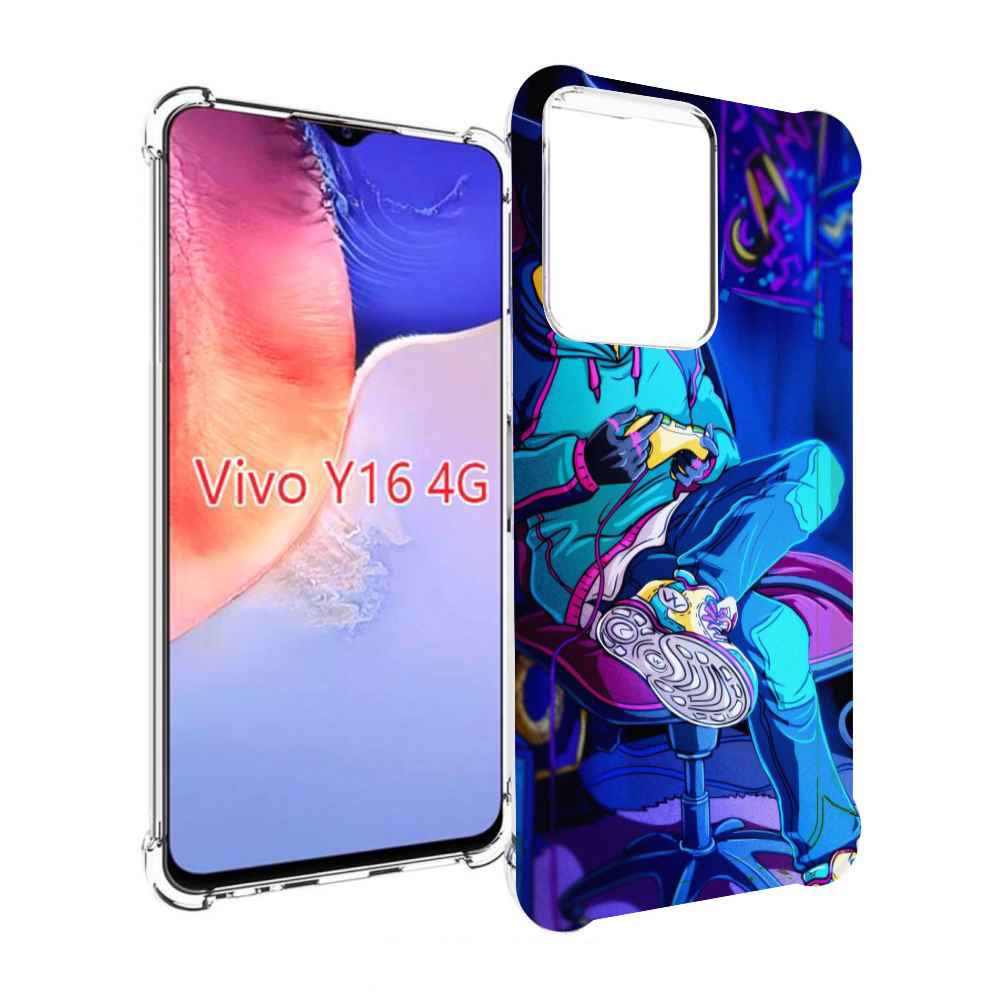 

Чехол MyPads киберпанк игрок для Vivo Y16 4G/ Vivo Y02S, Прозрачный, Tocco