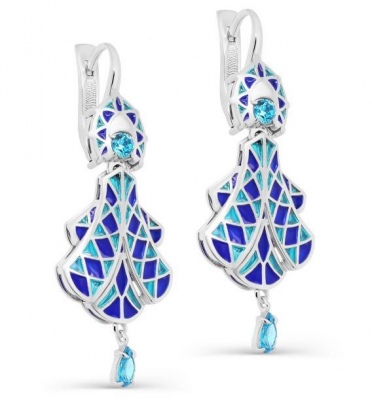 

Серьги из серебра с фианитом/эмалью Kabarovsky 12-353-40101, 12-353-40101
